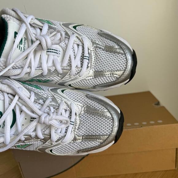 New Balance 530 Green/White/Silver Sneakers- Sz 5.5 Y- W 7 - Picture 8 of 14